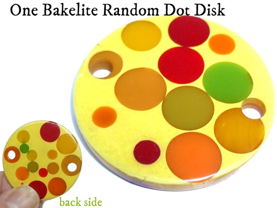 ONE Random Dot Bakelite Disc. 1.5 Diameter. Has 2 Holes | Etsy