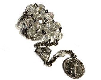 Vintage Catholic Chaplet - Prayer Bracelet. Saint Mary with AB Beads.