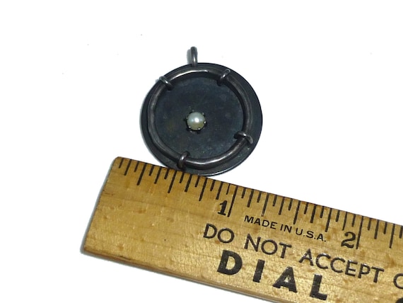 Vintage Brutalist Small Pendant (about 1" diamete… - image 1