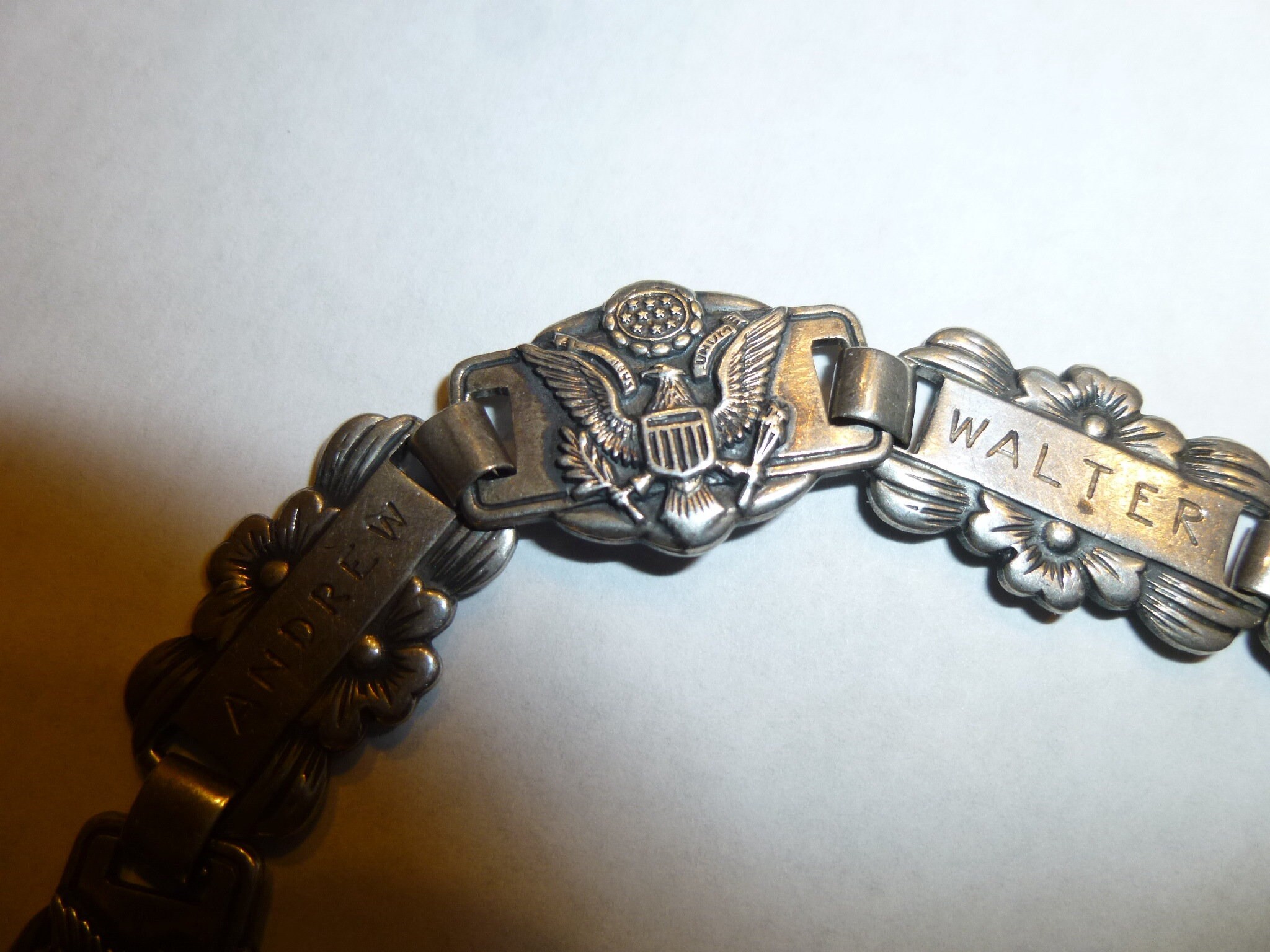 Corocraft Sterling Silver Forget Me Not Bracelet. World War
