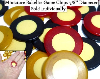 Price for one BAKELITE Miniature Rare Injected Dot Poker Gaming Chip 7/8" Diameter. Sold Individually. You Choose Bakelite Jewelry Crafting