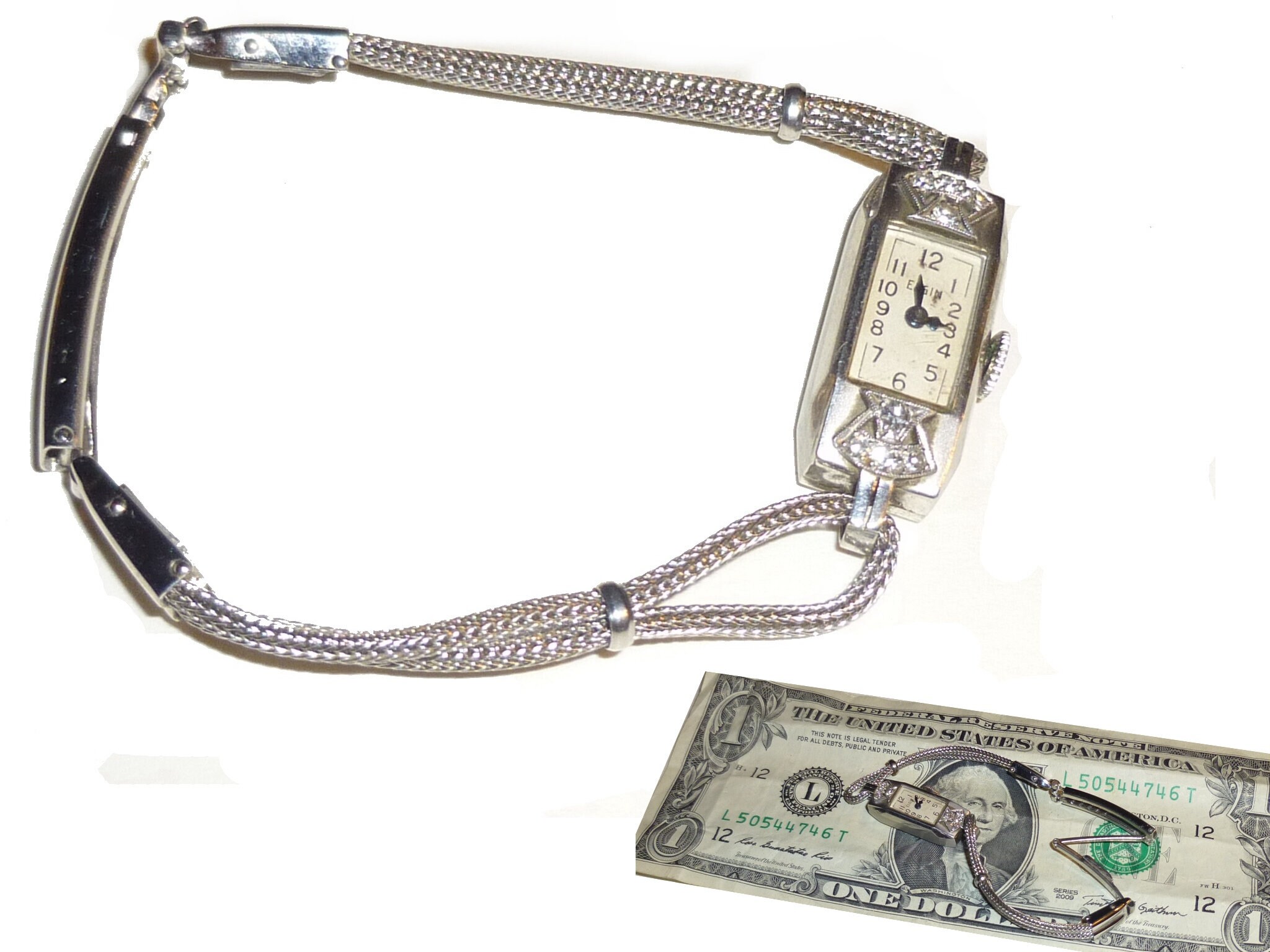 1935 Elgin Platinum And Diamond Wrist Watch Ladies Manual Etsy