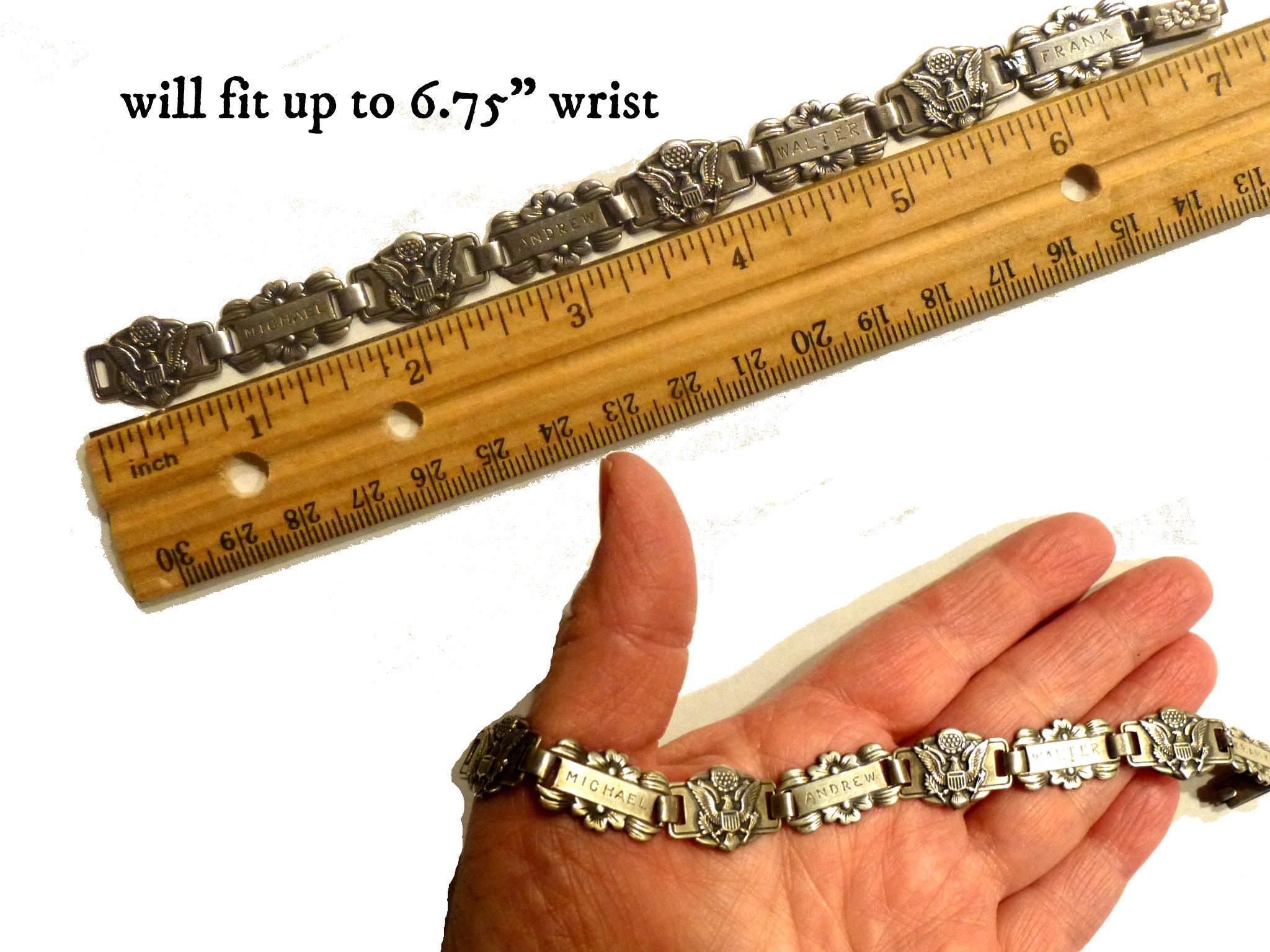 Corocraft Sterling Silver Forget Me Not Bracelet. World War