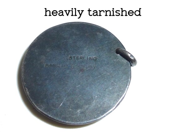 Vintage Brutalist Small Pendant (about 1" diamete… - image 6