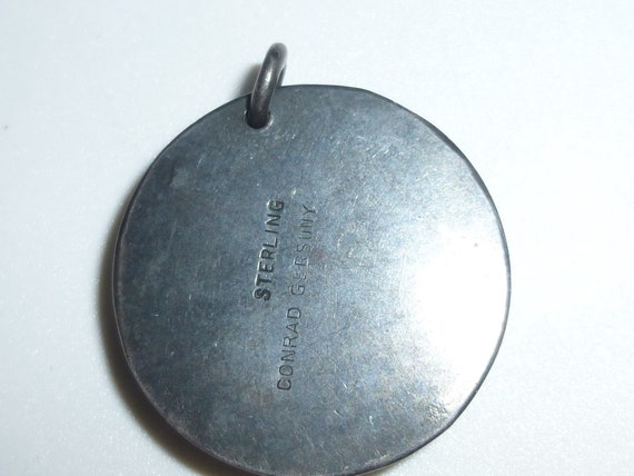 Vintage Brutalist Small Pendant (about 1" diamete… - image 4