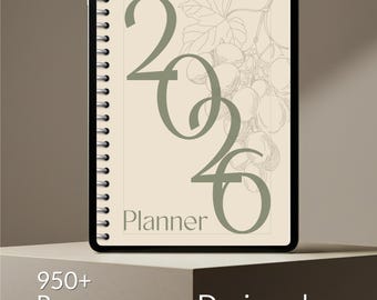 2026 GoodNotes Digital Planner Hyperlinked Apple Calendar Integration Digital Stickers iPad Organiser PDF Journal
