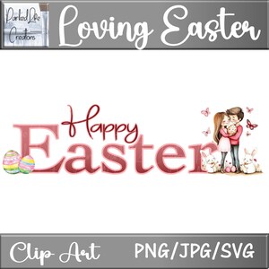 Joyeuses Pâques avec des oeufs peints et un joli couple aquarelle, mignon couple png, clipart amoureux, clipart aquarelle, motifs de sublimation de Pâques