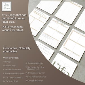 Full Focus Planner Printable PDF Productivity Template Suite for Business Owner GoodNotes iPad Hyperlinked Undated Weekly Organiser Pomodoro image 9