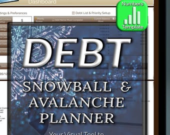 Debt Payoff Planner Snowball Tracker Avalanche Method Spreadsheet Template Financial Budget Calculator Loan Payment Mortgage Credit Card