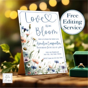 Bridal Shower Invitation Template Custom Wildflower Bachelorette Party Invite Love in Bloom Editable Bride to Be  Download Boho Floral Evite