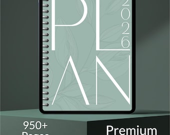 2026 All in One Digital Planner for ipad Goodnotes Interactive Template Hyperlinked Journal Download