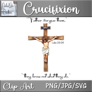 Clipart religieux de Pâques, Jésus sur la croix avec un verset de la Bible, téléchargement numérique religieux, clipart chrétien, Jésus png, Jésus SVG JPG