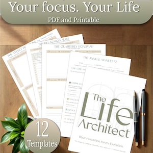 Full Focus Planner Printable PDF Productivity Template Suite for Business Owner GoodNotes iPad Hyperlinked Undated Weekly Organiser Pomodoro image 1