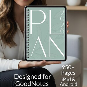 Organizador de vida hipervinculado 2026 para Goodnotes y Notability. Plantilla de agenda digital en PDF. Diario personal.