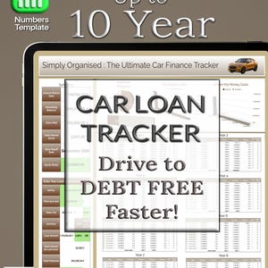 Car Loan Tracker Numbers Spreadsheet Auto Finance Calculator Extra Payments Tracking Instantly Downloadable