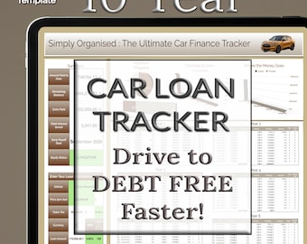 Car Loan Tracker Numbers Spreadsheet Auto Finance Calculator Extra Payments Tracking Instantly Downloadable
