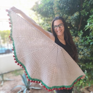 Crochet Rose Garden Shawl: Handmade Cotton Knitted Blanket