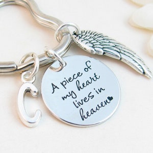 Angel Wing Keychain, Memorial Gift for Loss of Husband Son Daughter Child Baby Brother Sister, Personalized Sympathy In Memory of