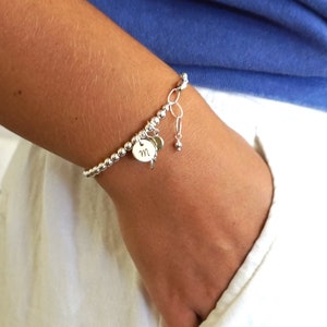 Sterling Silver Angel Wing Bracelet w/ Initial & Birthstone, Memorial Sympathy Jewelry Gift, Loss of Son Husband Child Brother Sister