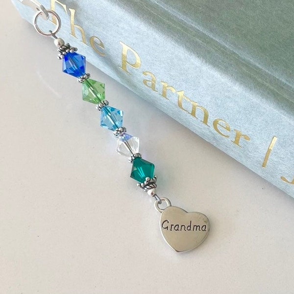 Bookmark for Grandma Nana Mimi Gigi Mom Nonna Gramma Mama Bear w/ Grandchildren's Birthstones