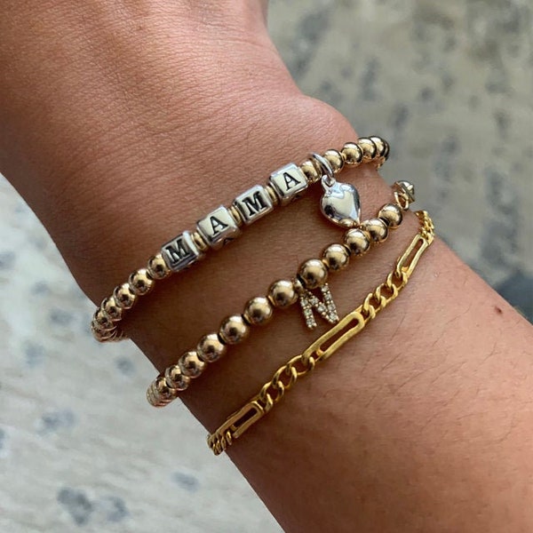 Gold Name Bracelet Etsy