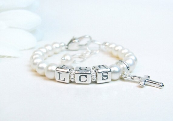 pearl christening bracelet