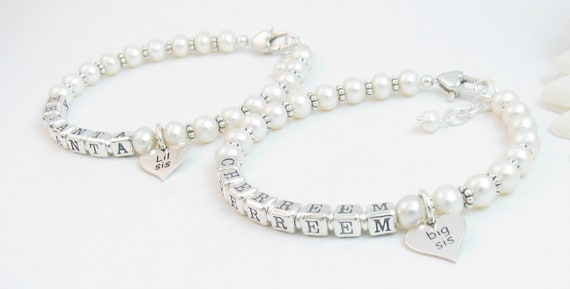 Buy Sisters Bracelets With Gift Bags Personalised Big Sister Online in  India  Etsy