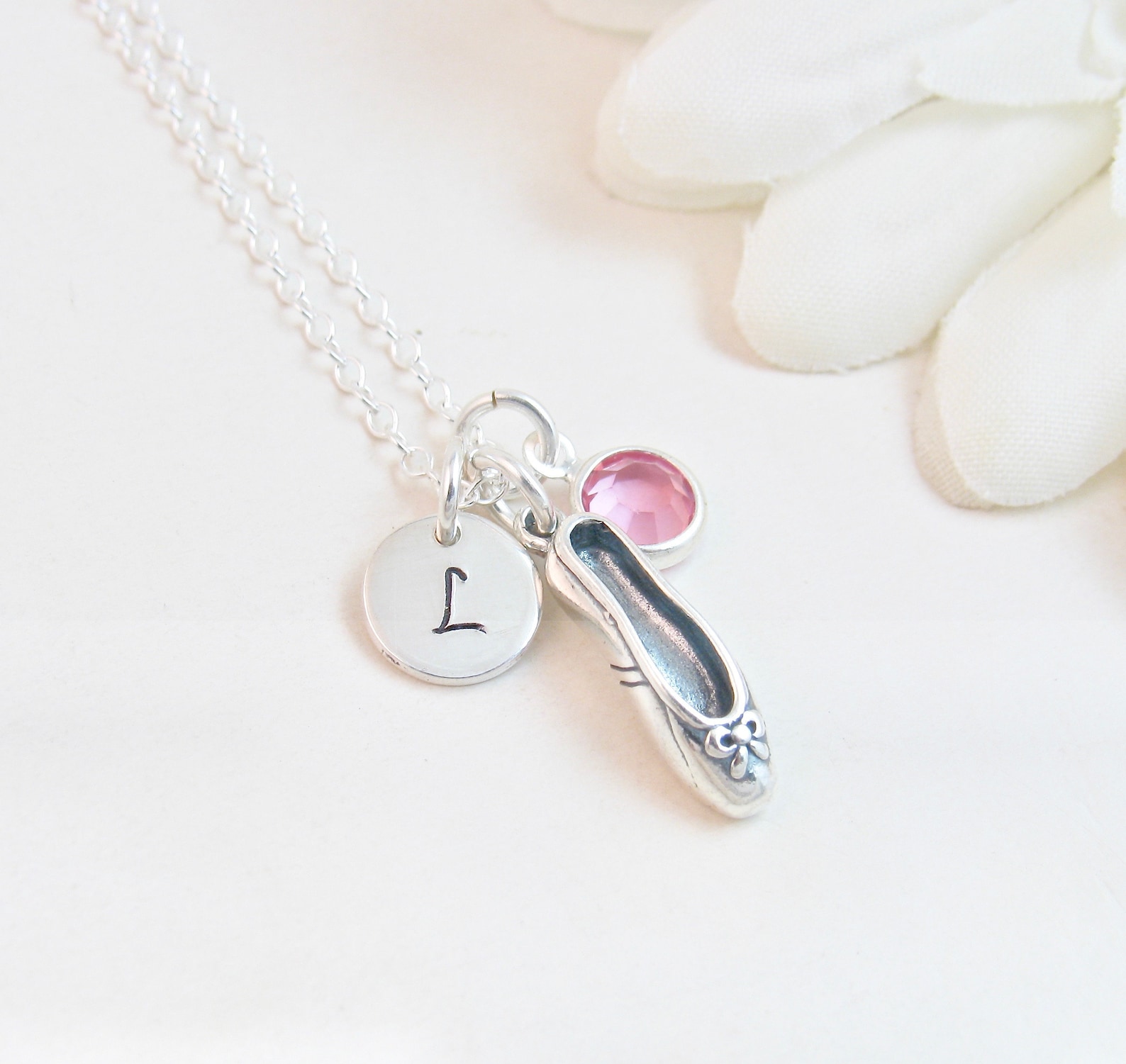 ballet ballerina necklace - first dance recital - dancer necklace - ballet shoe necklace - personalized ballerina gift - dance t