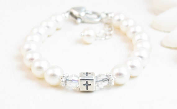 pearl baptism bracelet