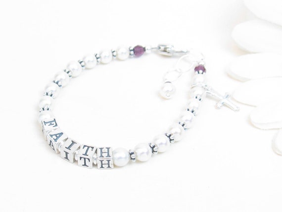 Personalised Engraved ANY NAME my first childrens girls baby charm bracelet gift