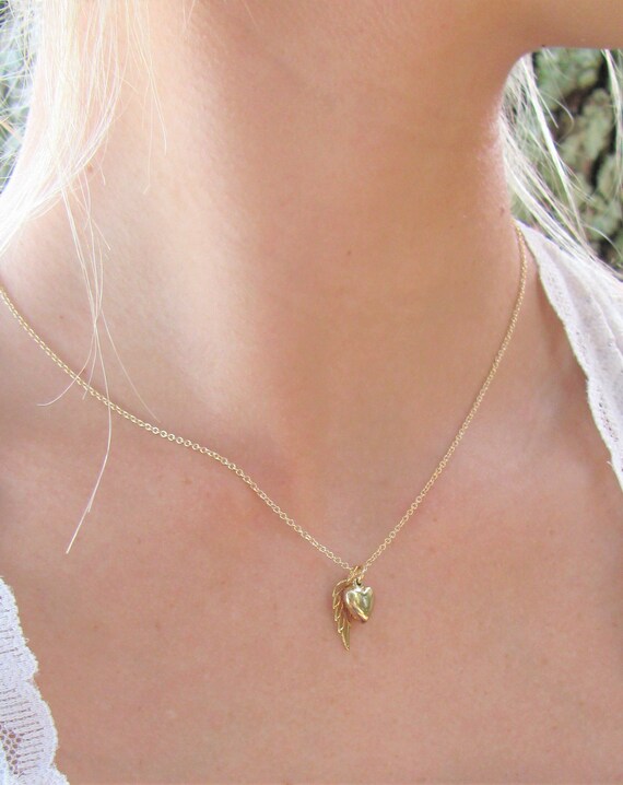 Gold Angel Wing Necklace Sympathy 