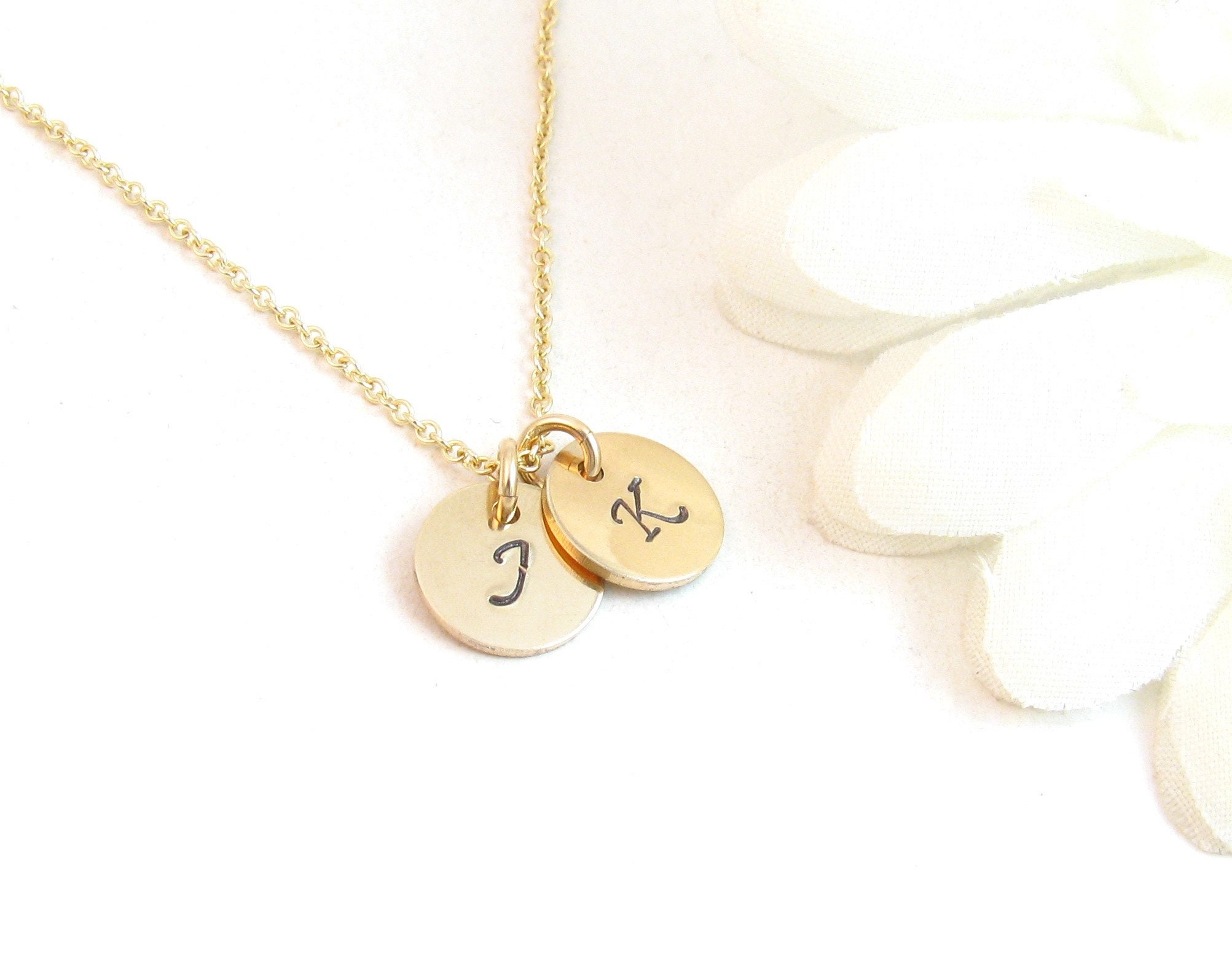 Gold Initial Necklace w/ 1 2 3 or 4 Letter Charms, Personalized Custom Jewelry Gift for Mom Mother Girlfriend Nonna Nana Mimi Grandma Lolli