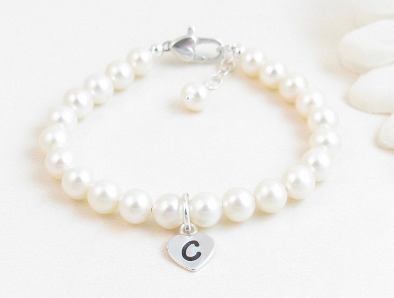 sterling silver flower girl bracelet