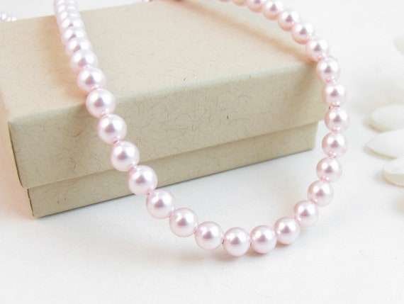 Toddler/Childrens girls pink pearl bracelet and necklace set 