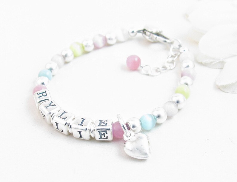 Sterling Silver Name & Charm Bracelet for Baby or Little Girl Etsy
