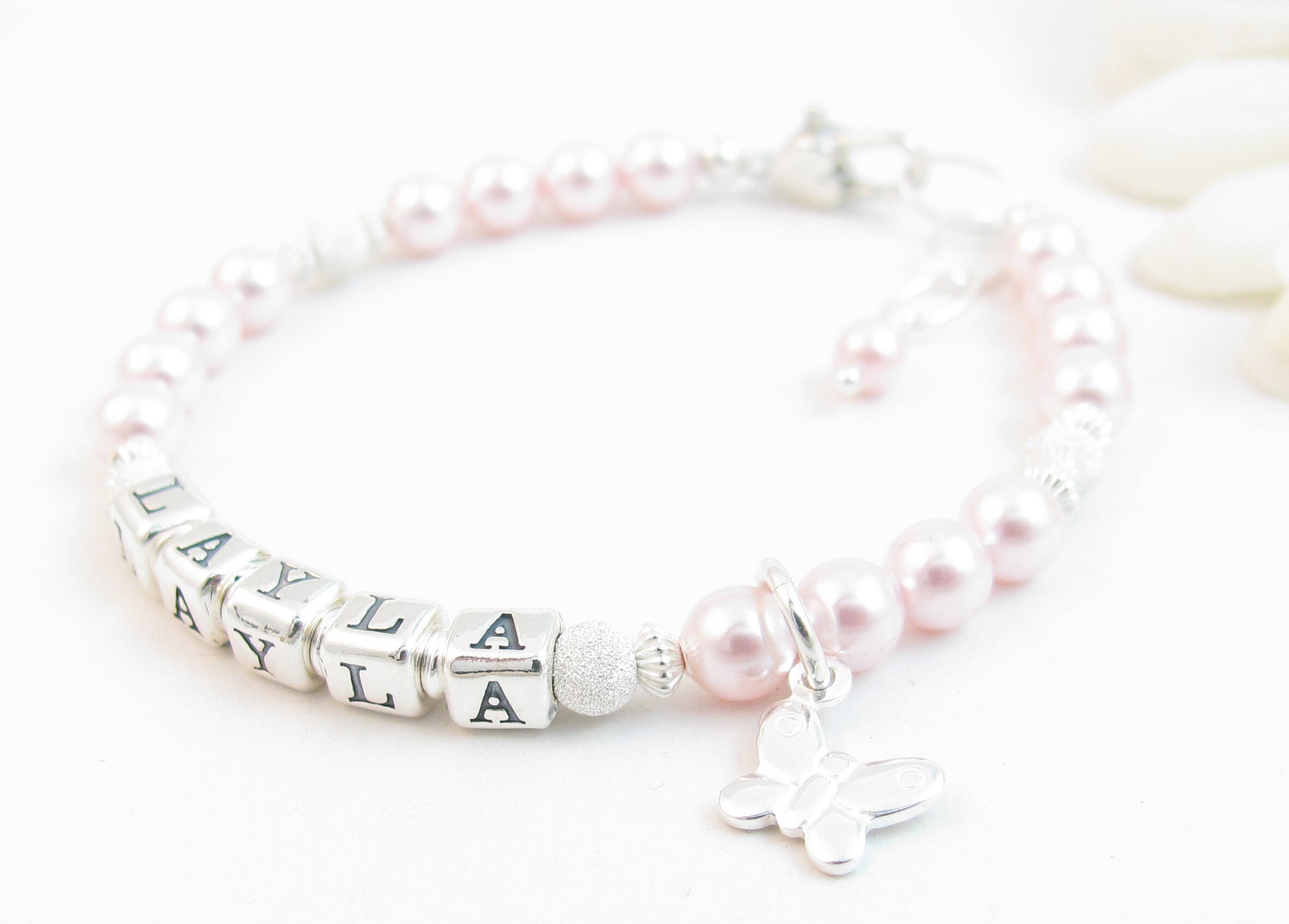Personalized Bracelet for Child Infant Baby or Girl Pink Etsy