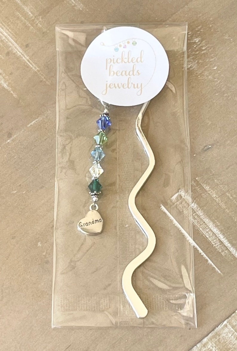 Custom Bookmark for w/ Grandchildren's Birthstones, Mother's Day Gift for Gigi Nana Grandma Mimi Gramma Nonna Grandmother image 10