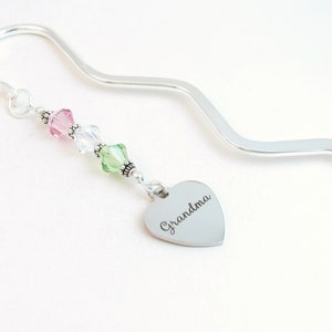 Custom Bookmark for w/ Grandchildren's Birthstones, Mother's Day Gift for Gigi Nana Grandma Mimi Gramma Nonna Grandmother image 8