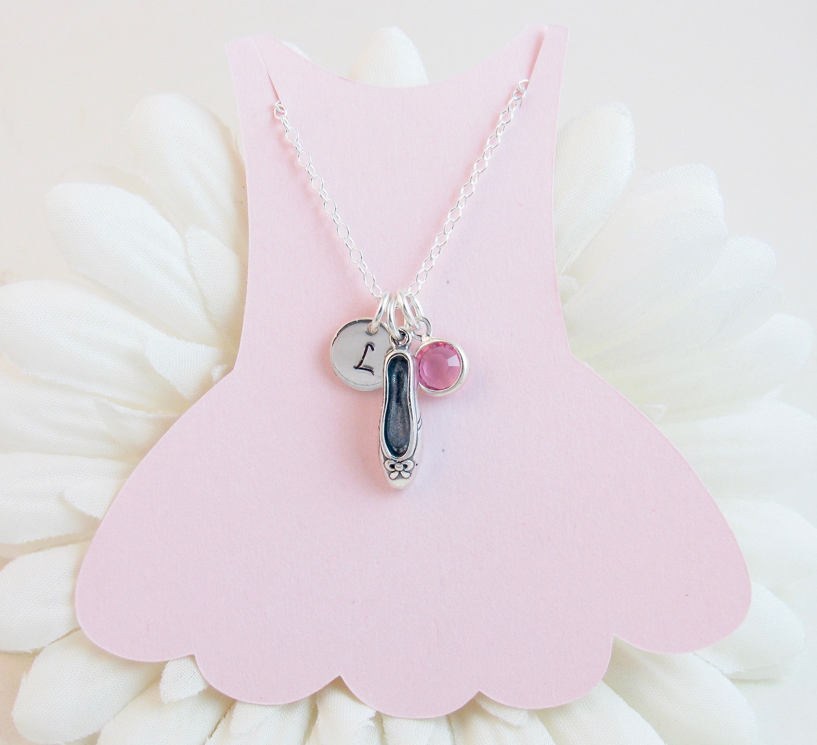 ballet ballerina necklace - first dance recital - dancer necklace - ballet shoe necklace - personalized ballerina gift - dance t