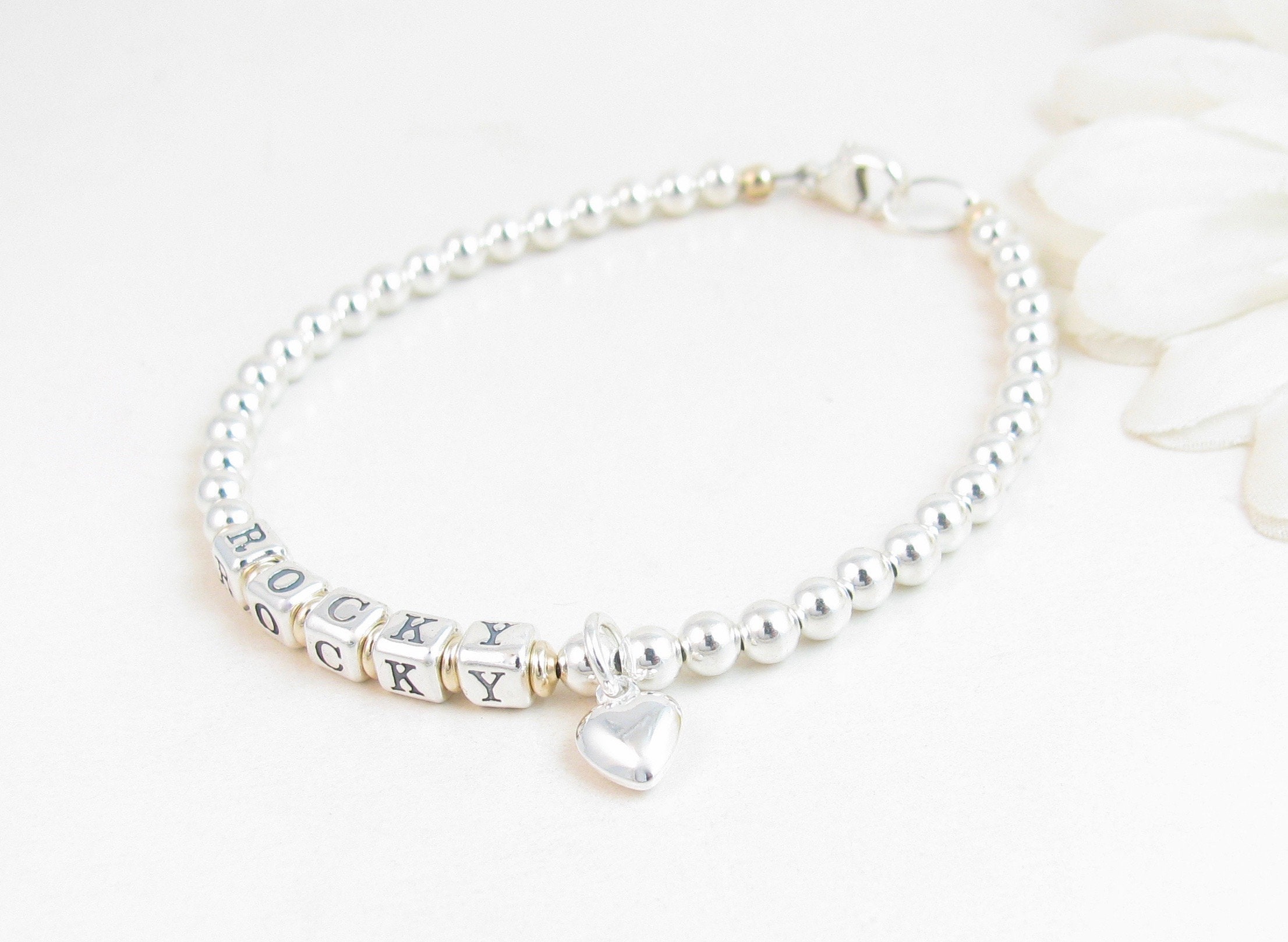 childrens gold name bracelet