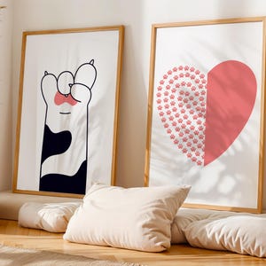 Kitten Paw Print Nursery Art Set: Playful Cat Posters (Digital Download)