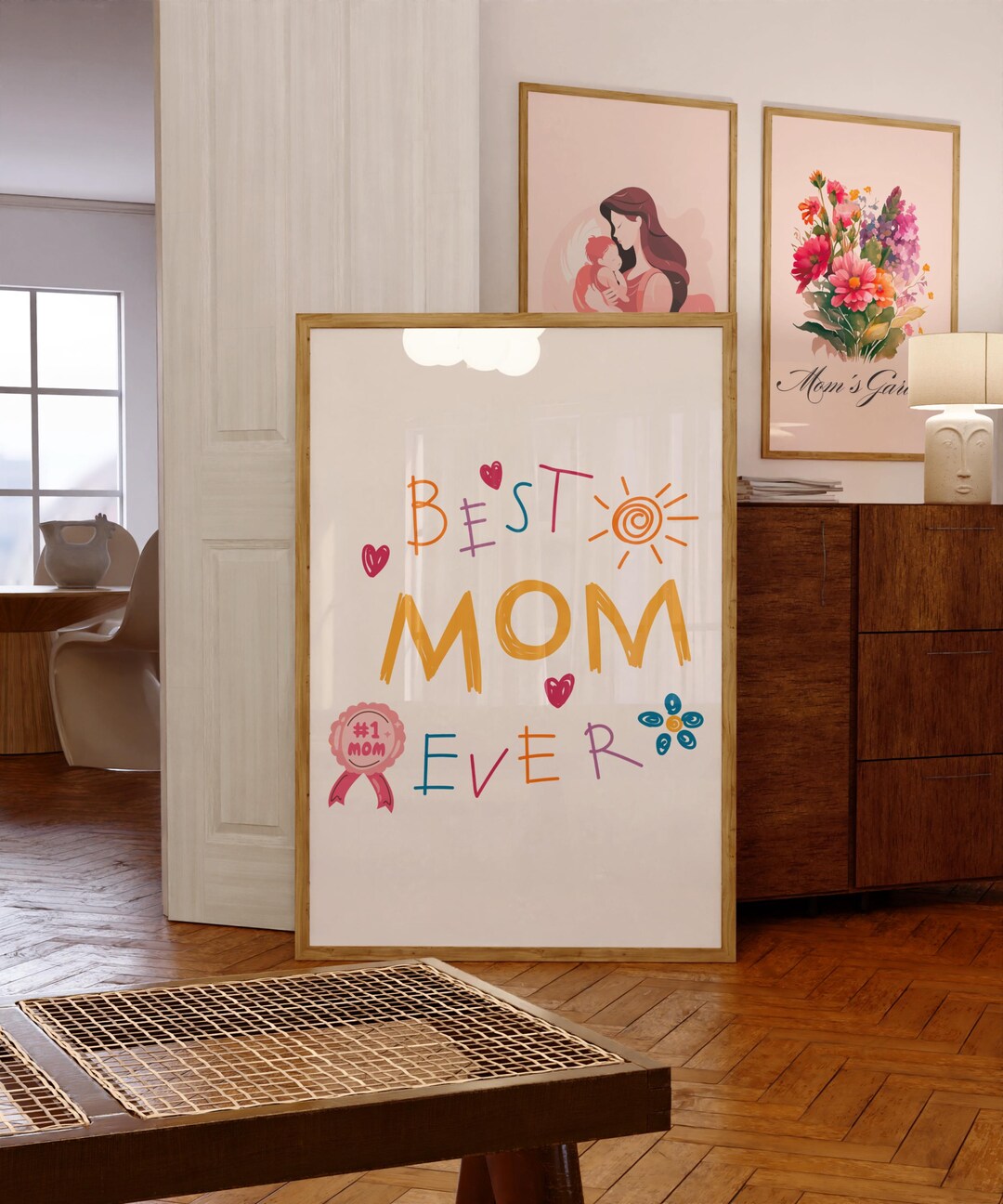 Best Mom Ever Png, Mother's Day Wall Art Cottagecore Decor, Expecting ...
