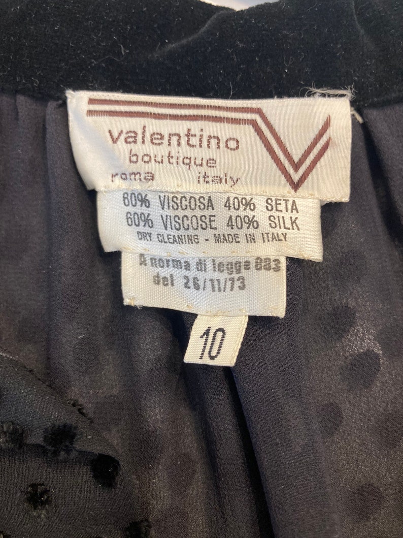 1980s Valentino Silk Swiss dot cut velvet dress