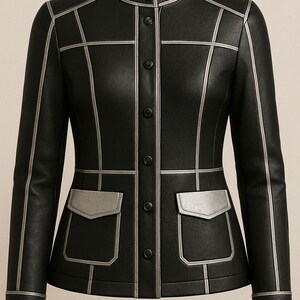 Women&#39;s Black Leather Jacket-Custom Made Vintage Style Leather Jacket For Women-Handmade Real Lambskin Biker Leather Jacket-Women&#39;s Coat