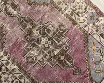 3x9 Brown Vintage Runner Rug, 3x9 Oushak Runner, Bohemian Runner, 3x9 Handmade Rug, Antique Rug, Vintage Rug, Kitchen Runner, Hallway Runner