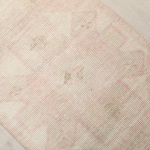 2x13 Solid Brown Vintage Runner, 2x13 Oushak Runner, Muted Bohemian Runner, Handmade Rug, Vintage Kitchen Runner, Neutral Runner, Faded Rug