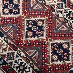 4x6 Red Blue Vintage Rug, 4x6 Handwoven Wool Rug, 4x6 Oushak Rug, Handmade Rug, Living Room Rug, Turkish Area  Rug, Kitchen Rug, Dining Rug
