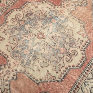 5x7 Red Beige Oushak Rug, 5x7 Handmade Turkish Runner, Bohemian Rug, Handmade Wool Rug, Antique Area Rug, Vintage Rug, Kitchen Bedroom Rug