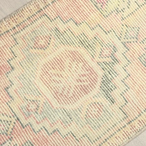 2x3 Ft Red Green Turkish Rug, 2x3 Handwoven Doormat Rug, Oushak Rug, Small Wool Rug, Vintage Wool Rug, Small Area Handmade Rug, Neutral Rug