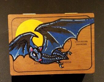 BAT! - Painted Cigar Box
